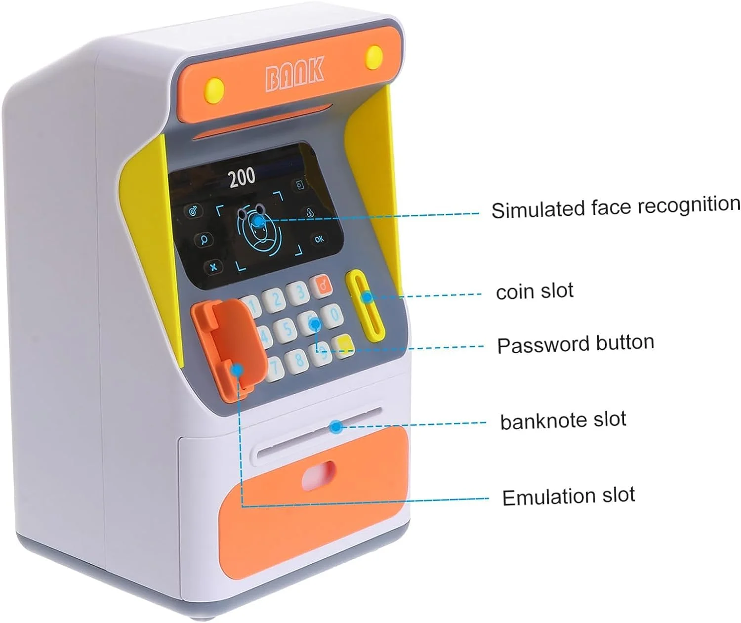 Kids Saving Bank ATM Piggy Bank With Face Recognition (Age 3+) - Image 3