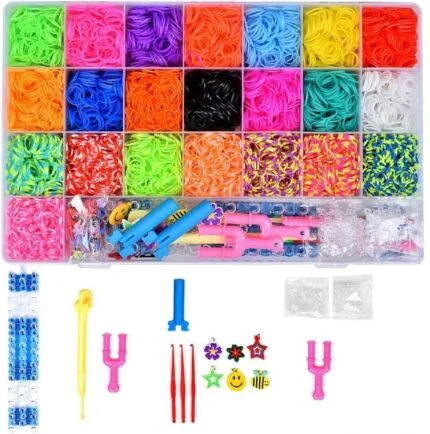 Latex Creative Loom Bands Kit - 4200 Colorful Looms for Friendship Bracelet Making | Kids' Craft Toys (Multicolor)
