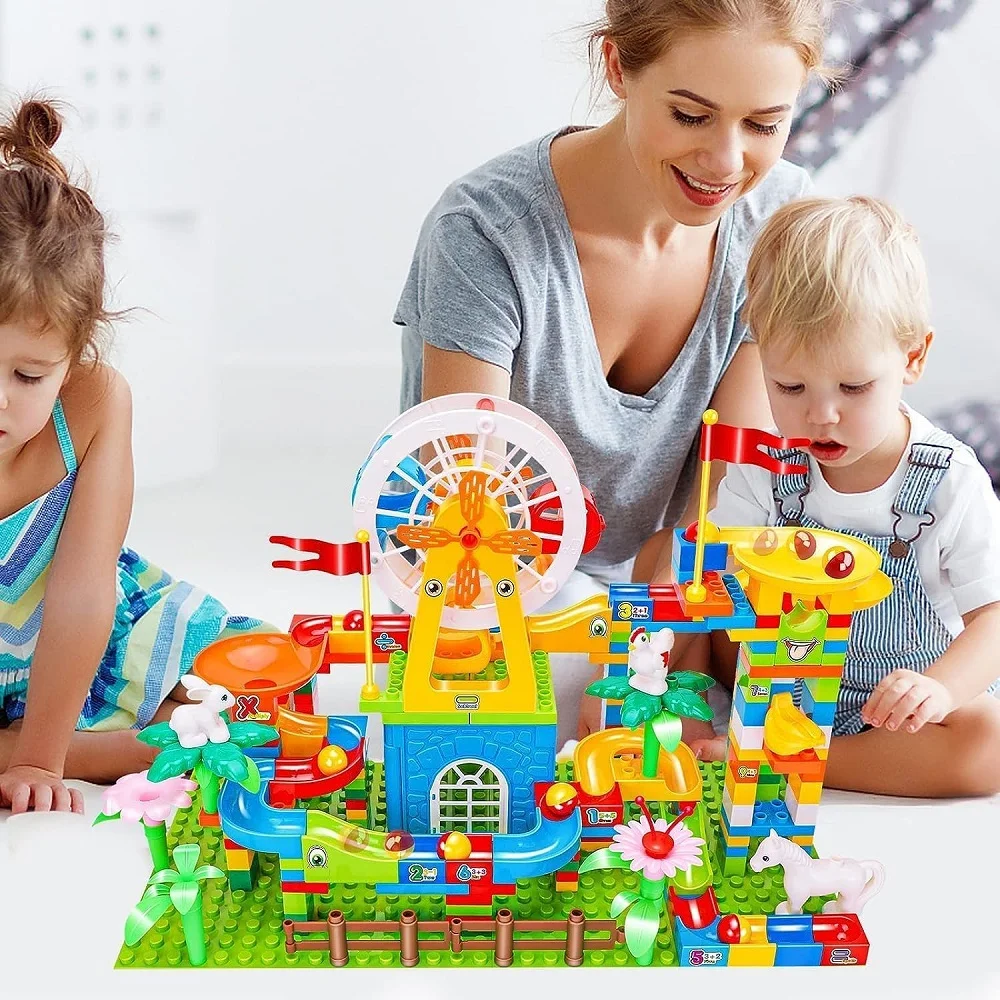 Marble Run Slide Building Blocks With Ferris Wheel - Image 6