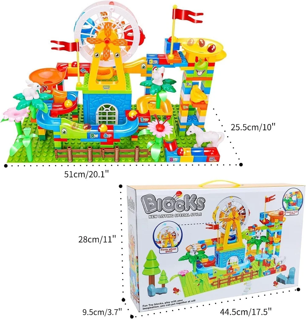 Marble Run Slide Building Blocks With Ferris Wheel - Image 4