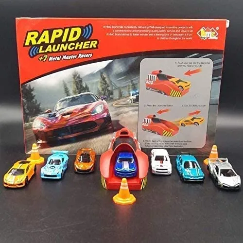Rapid Launcher Play Set Toy with 7 Die Cast Metal Car - Image 4