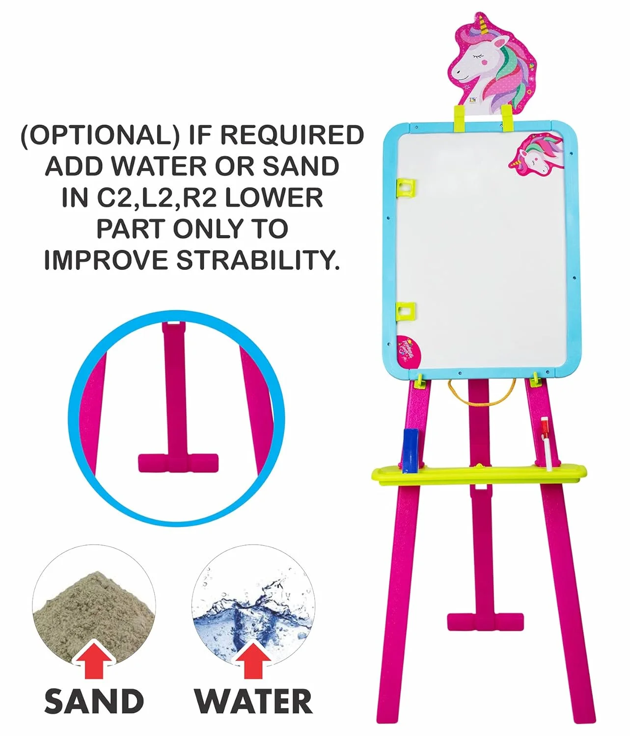 Unicorn 8 in 1 Two way Easel Board with Stand - Image 3