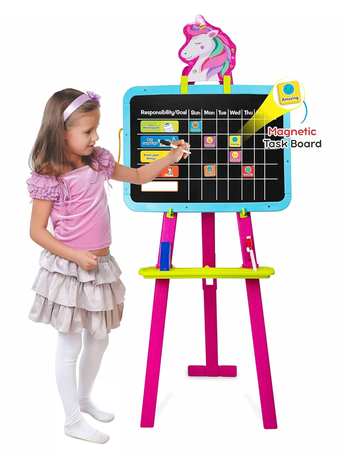 Unicorn 8 in 1 Two way Easel Board with Stand - Image 5