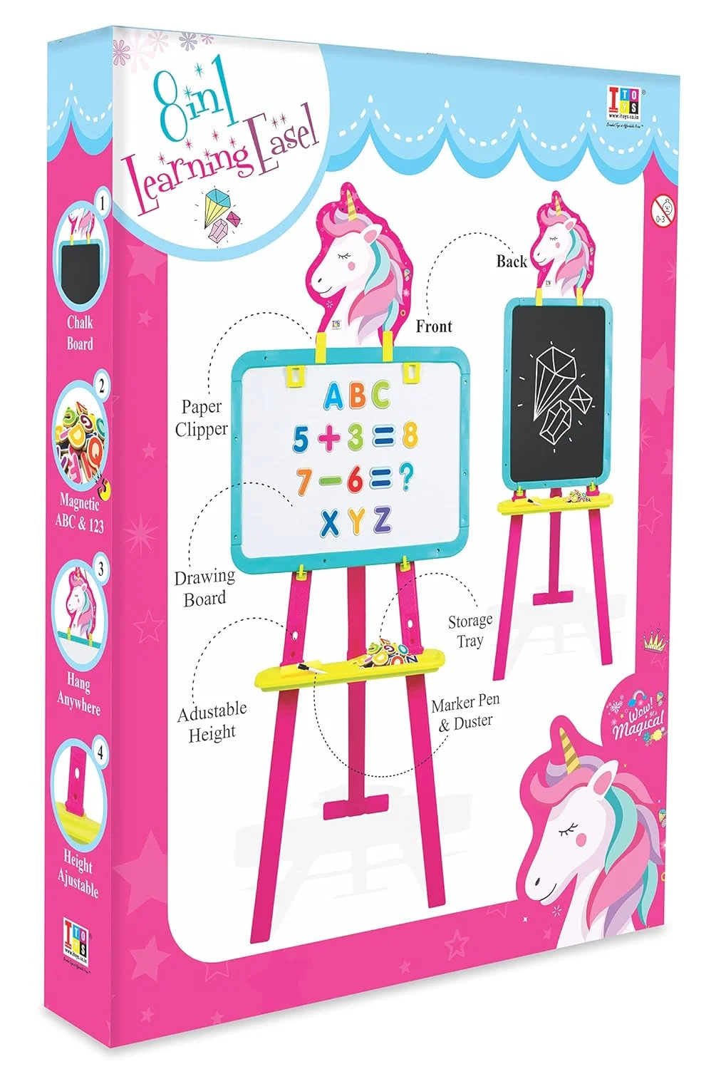Unicorn 8 in 1 Two way Easel Board with Stand - Image 7