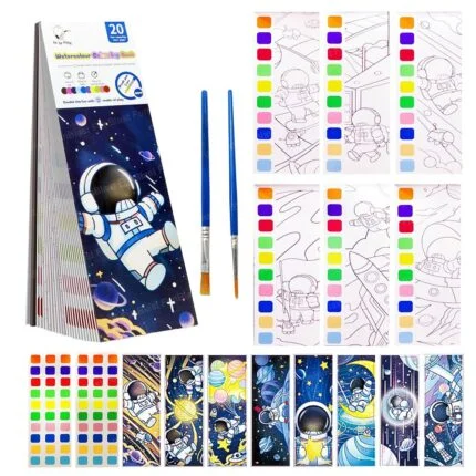 2 in 1 Painting and Drawing Book with Paint Brush