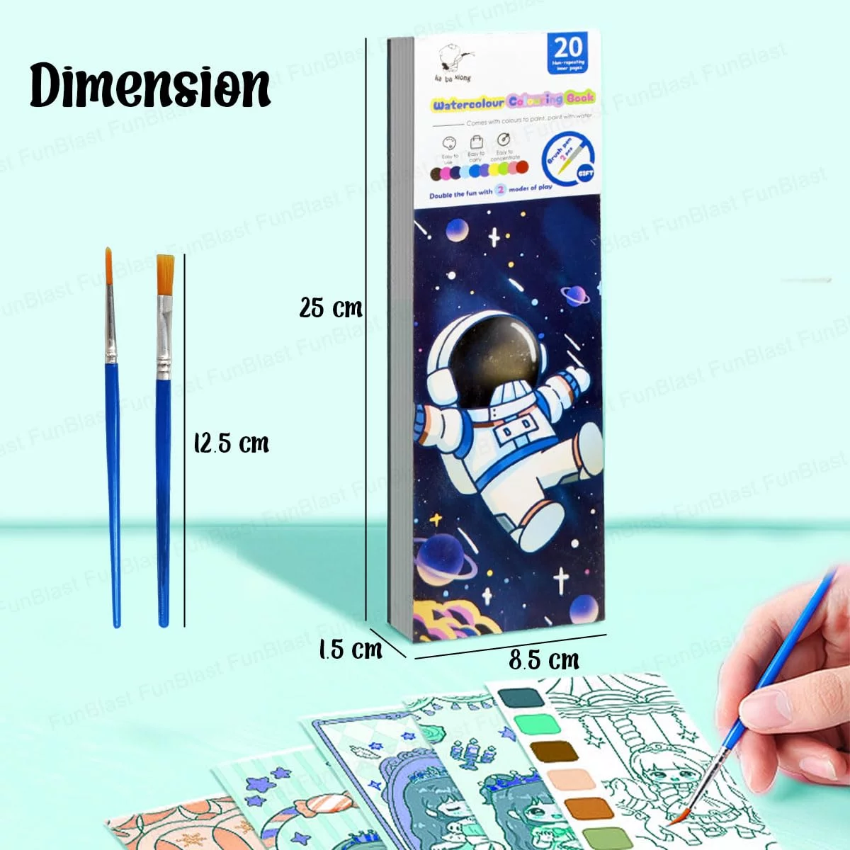 Space Theme 2 in 1 Magic Water Drawing Book - Image 2