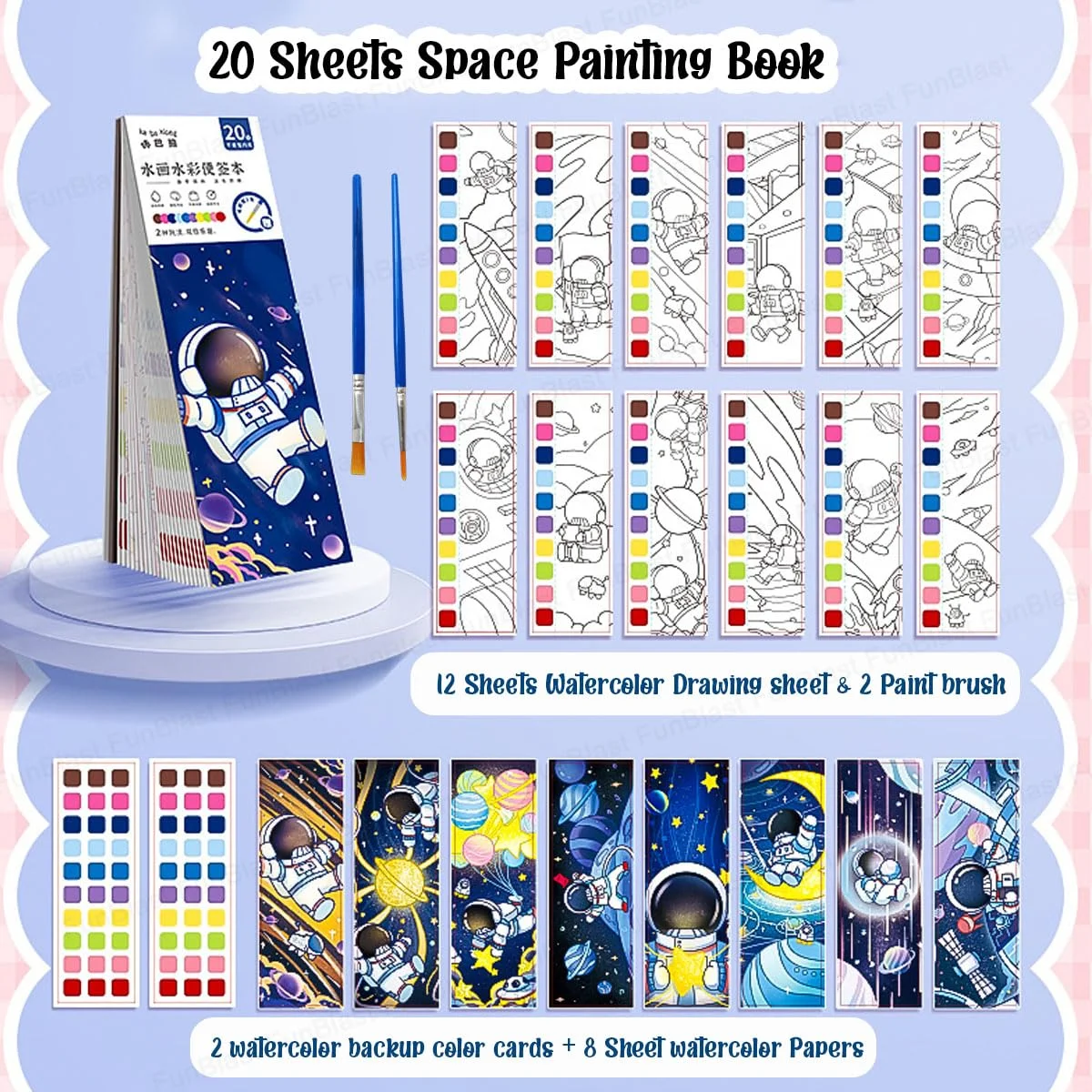 Space Theme 2 in 1 Magic Water Drawing Book - Image 4