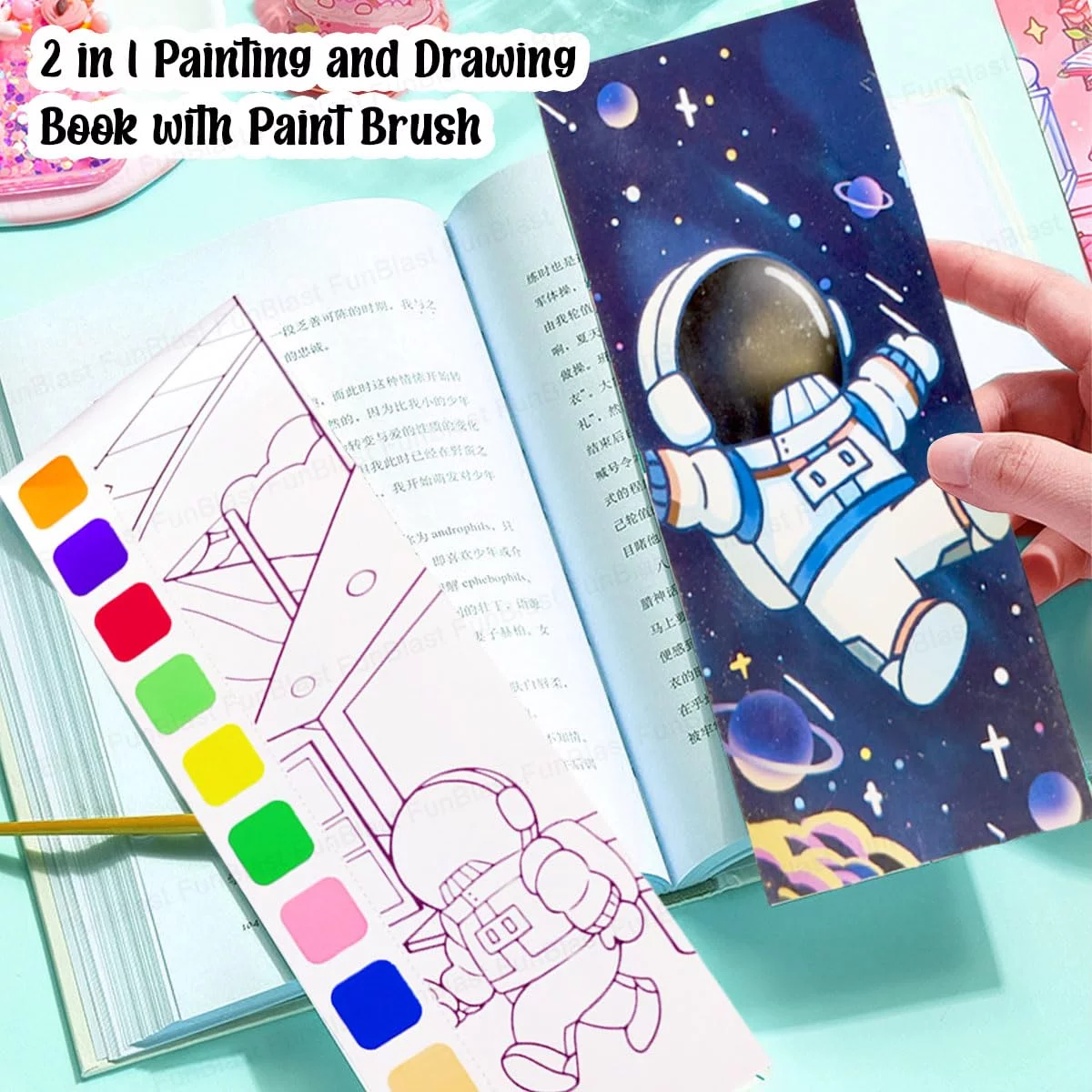 Space Theme 2 in 1 Magic Water Drawing Book - Image 5