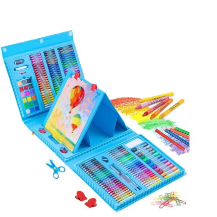 Shopbefikar 208-Piece Art Kit: Portable Easel, Crayons, Paints, Pencils (Kids & Adults)!