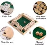 Shut The Box Dice Game Big Size | 4 Player Wooden Board Game | Math Learning Toy | Kids & Family Game | 6+ Years | 15–20 Min - Image 7