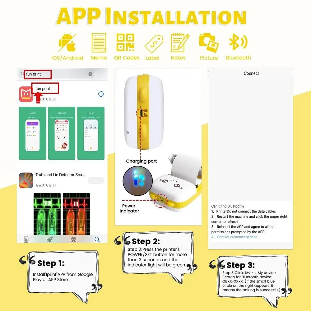 Mini Thermal Printer - Inkless Pocket Printer for Photos, Lists, Labels & More (Bluetooth) - Image 6