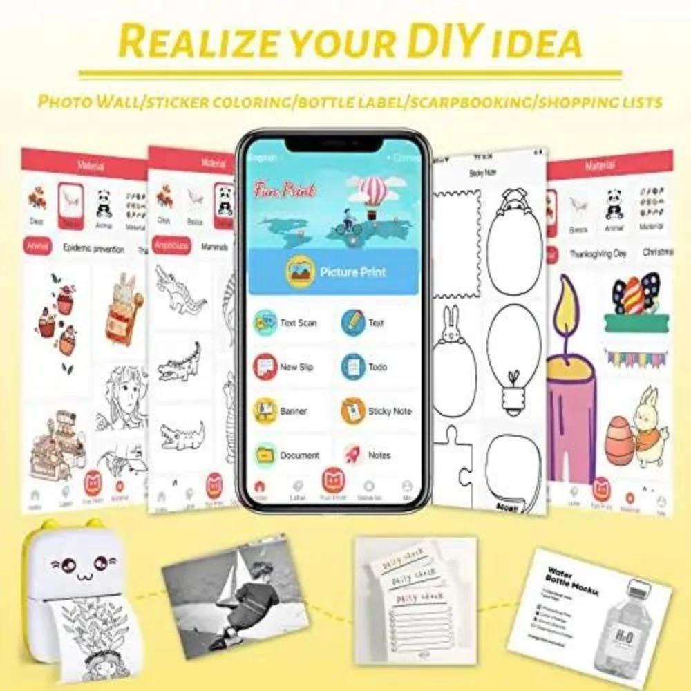 Mini Thermal Printer - Inkless Pocket Printer for Photos, Lists, Labels & More (Bluetooth) - Image 5