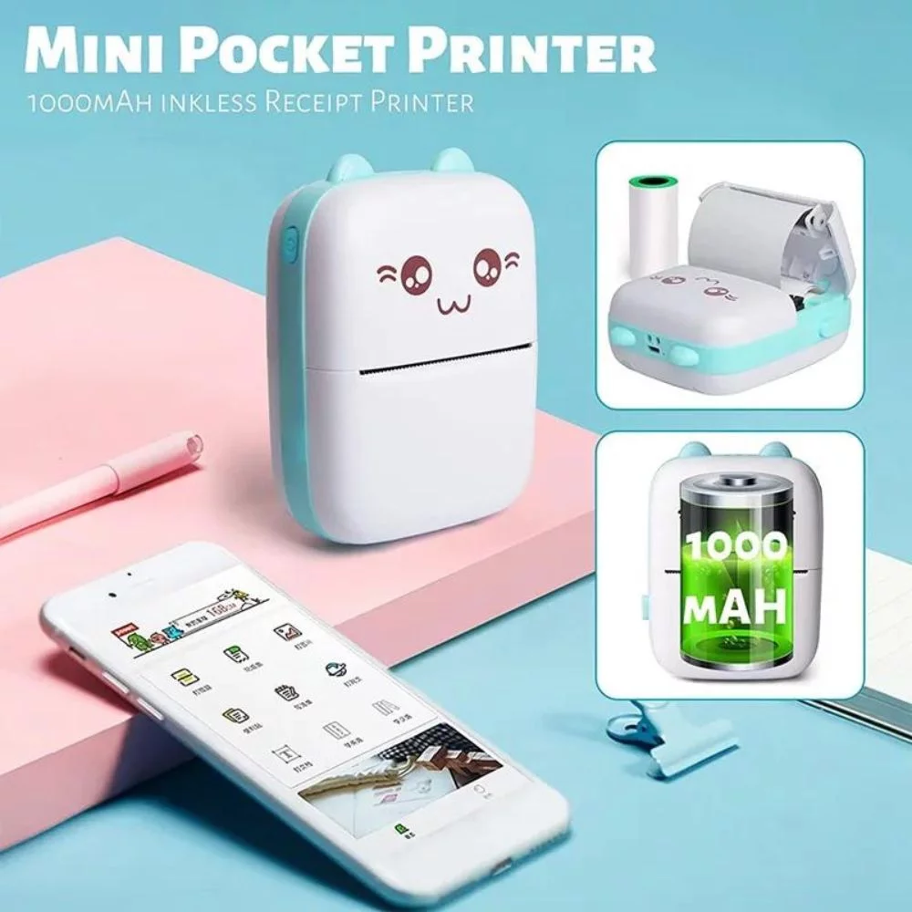 Mini Thermal Printer - Inkless Pocket Printer for Photos, Lists, Labels & More (Bluetooth) - Image 4