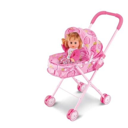 Shopbefikar Baby Doll Stroller | Foldable Stroller Toy for Toddlers & Pretend Play