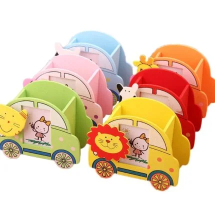 Fun & Practical! Wooden Car Holder & Photo Frame - Unique Birthday Return Gift