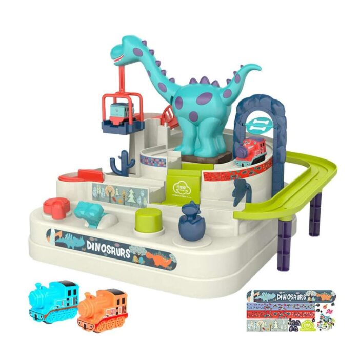 Dinosaur Train Race Track Play Set | Interactive Adventure Toy for Kids | Educational Racing Game