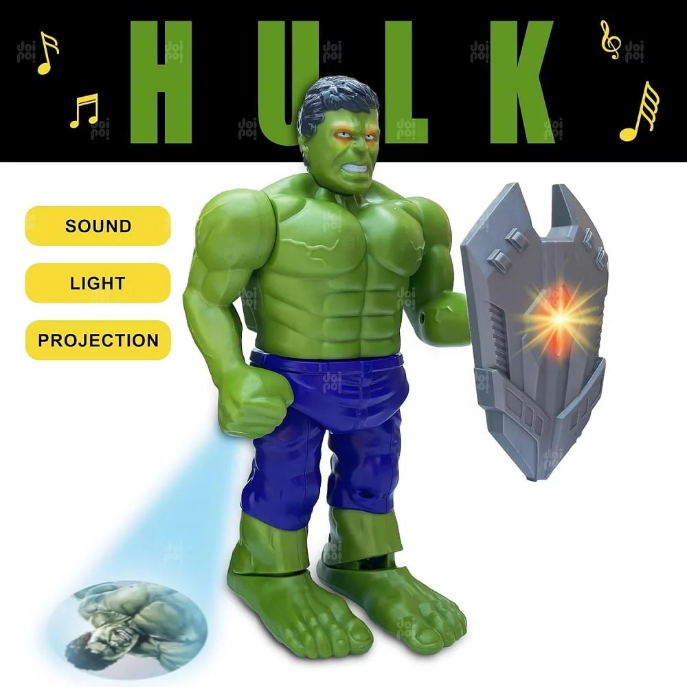 Hulk Walking Toy with Lights, Sounds, and Projection (9.5 inch) - Image 4