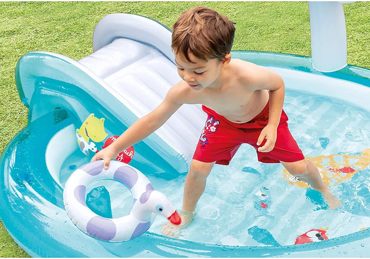 Intex Gator Play Center Inflatable Pool (79"x67"x33", Electric Pump) - Image 3