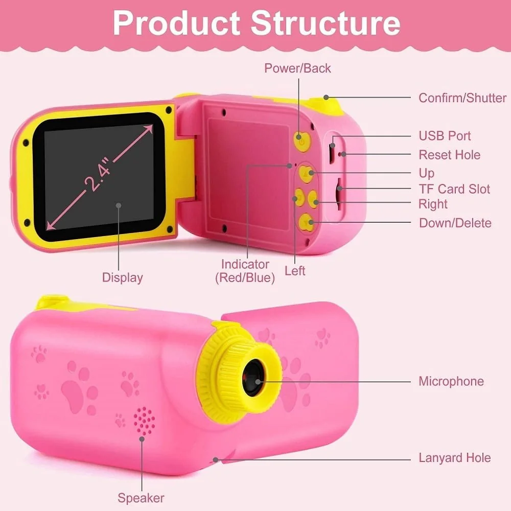 Kids Digital Video Camera – 1080P Rechargeable Toy Camera with Games, Photos & Video for Kids (3–9 Years) - Image 5