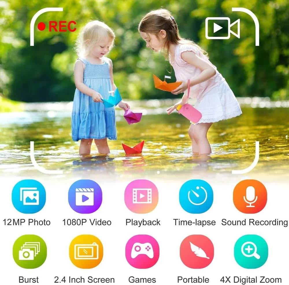 Kids Digital Video Camera – 1080P Rechargeable Toy Camera with Games, Photos & Video for Kids (3–9 Years) - Image 7