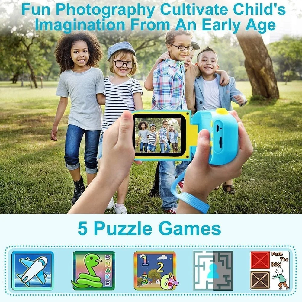 Kids Digital Video Camera – 1080P Rechargeable Toy Camera with Games, Photos & Video for Kids (3–9 Years) - Image 6