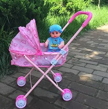 Foldable Baby Doll Stroller for Toddlers' Imaginative Play - Image 5