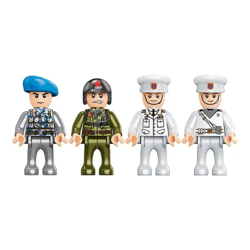 4 in 1 Military Battle Cruise Ship Building Blocks Set - 594 Pieces - Image 5