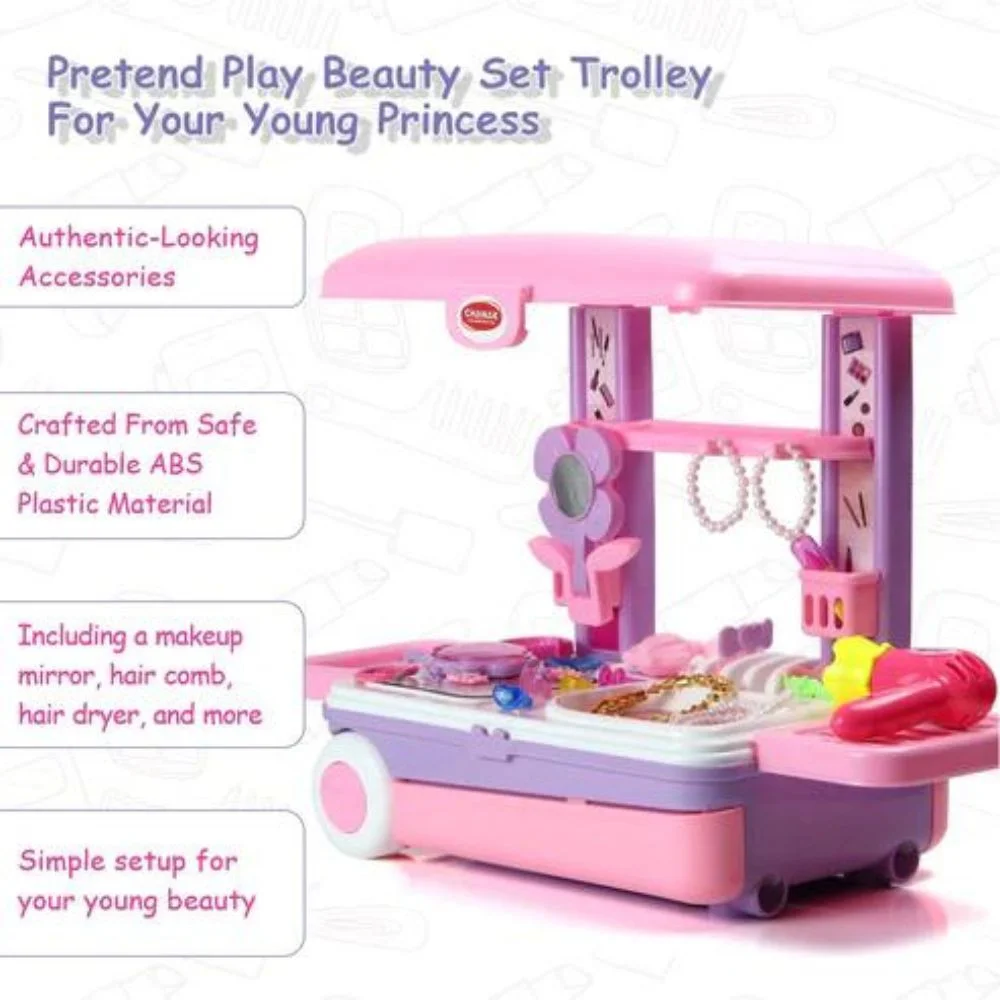 Beauty Set Trolley for Girls For Pretend Makeup - BIS-Approved - Image 8