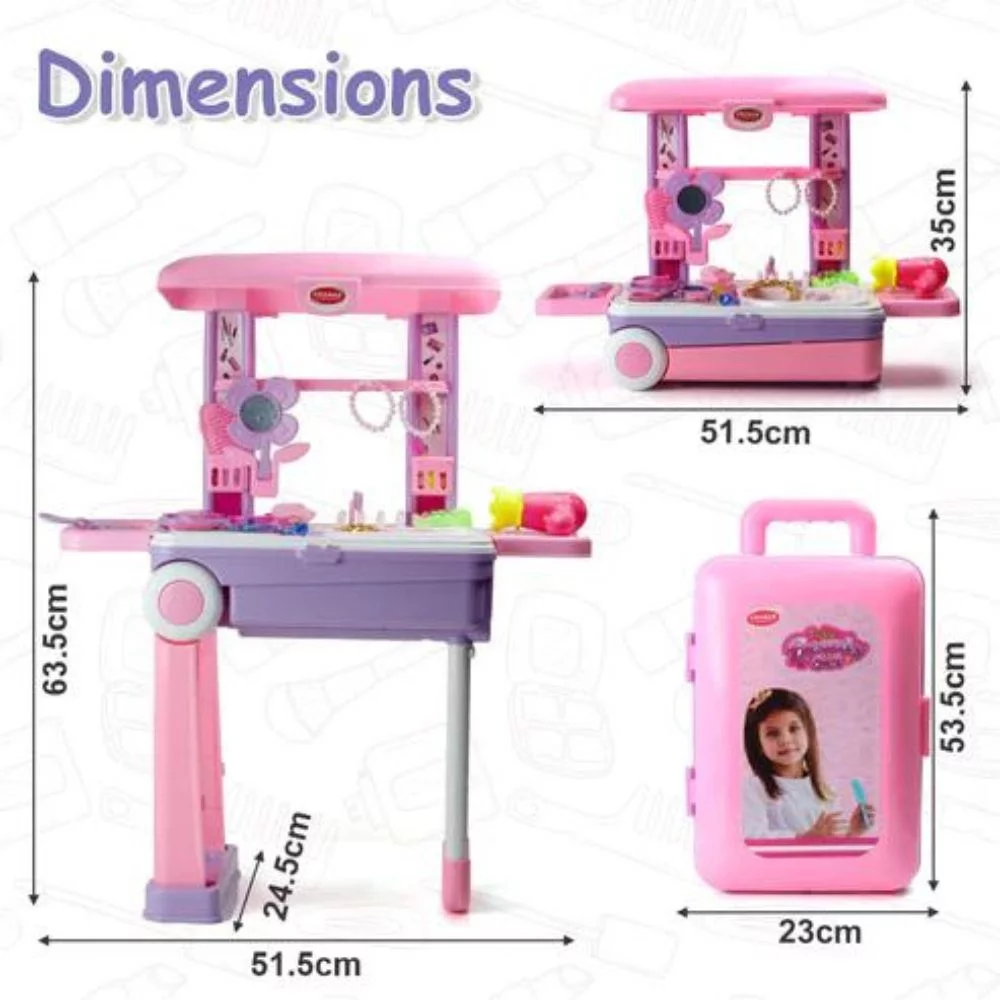 Beauty Set Trolley for Girls For Pretend Makeup - BIS-Approved - Image 7