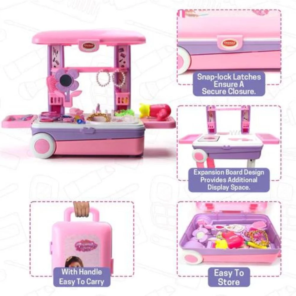 Beauty Set Trolley for Girls For Pretend Makeup - BIS-Approved - Image 6