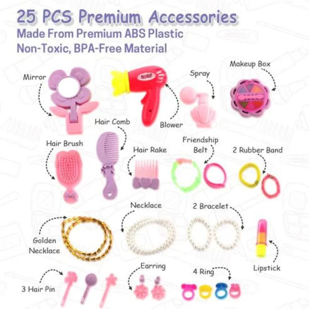 Beauty Set Trolley for Girls For Pretend Makeup - BIS-Approved - Image 4