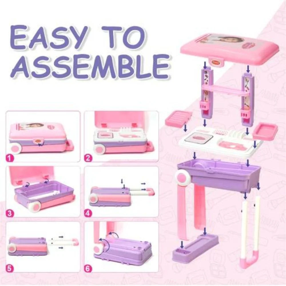 Beauty Set Trolley for Girls For Pretend Makeup - BIS-Approved - Image 3