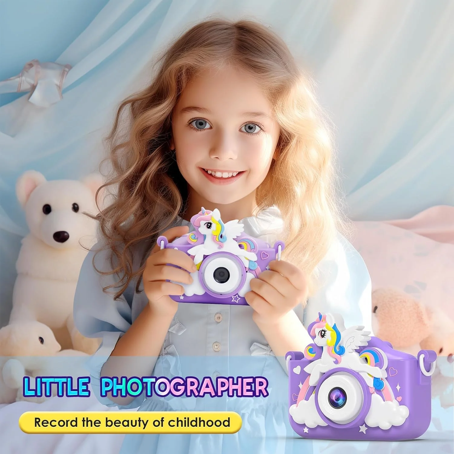 Digital Camera For Kids With Purple Unicorn Silicone Cover - Image 2