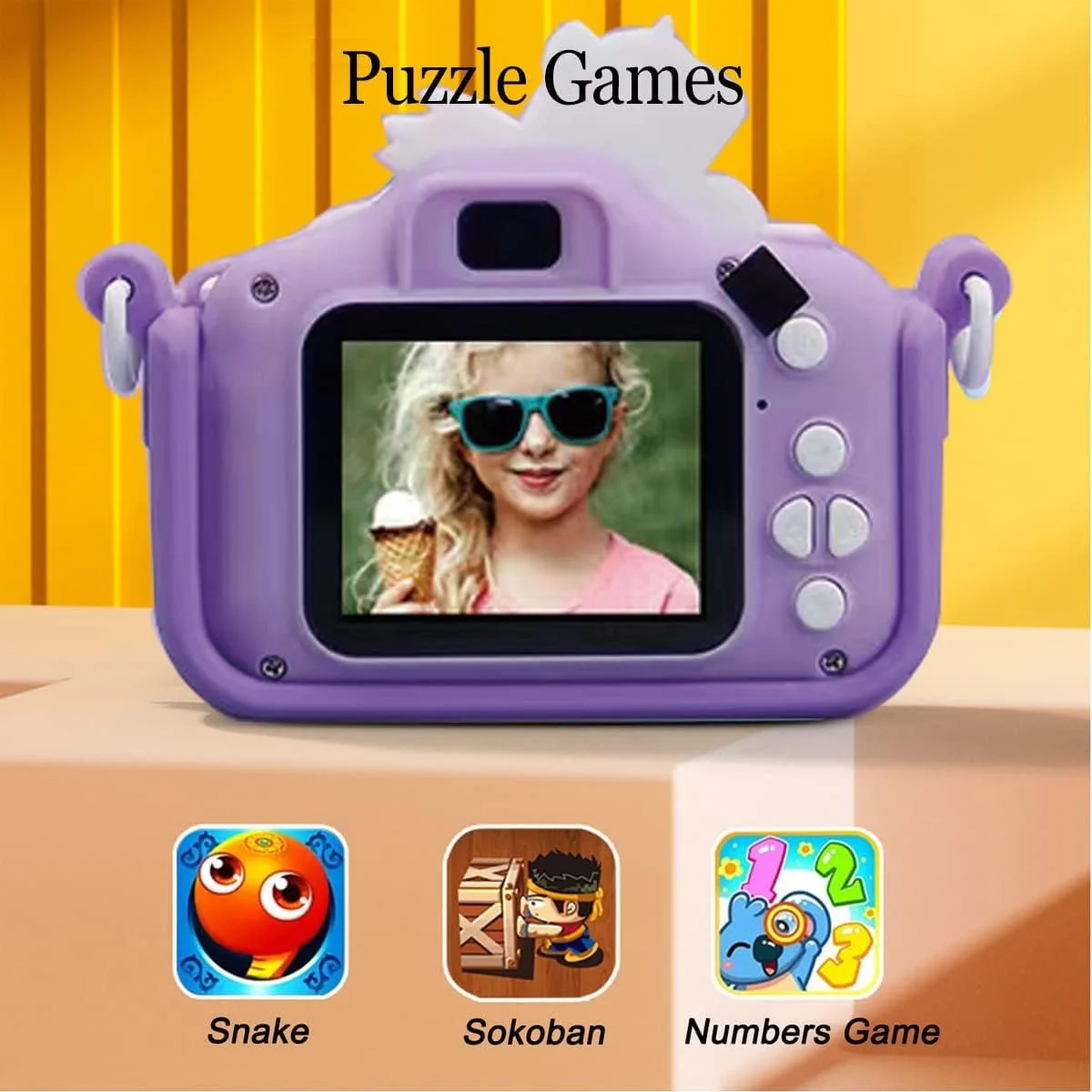 Digital Camera For Kids With Purple Unicorn Silicone Cover - Image 4