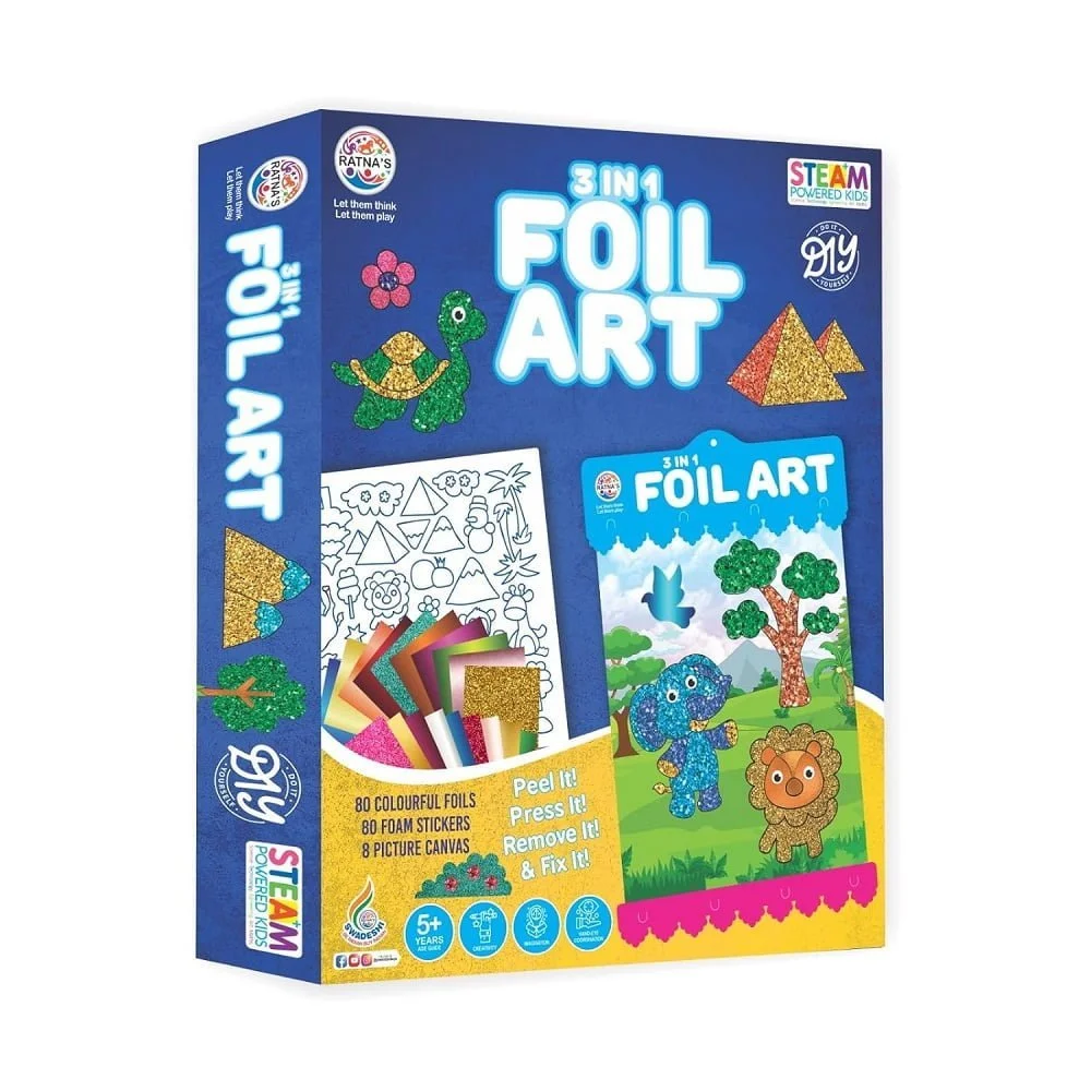 RATNA'S 3 in 1 Foil Art DIY Activity Kit - Image 4