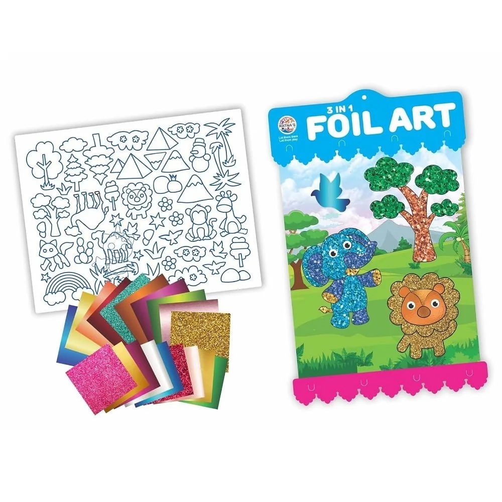 RATNA'S 3 in 1 Foil Art DIY Activity Kit - Image 3