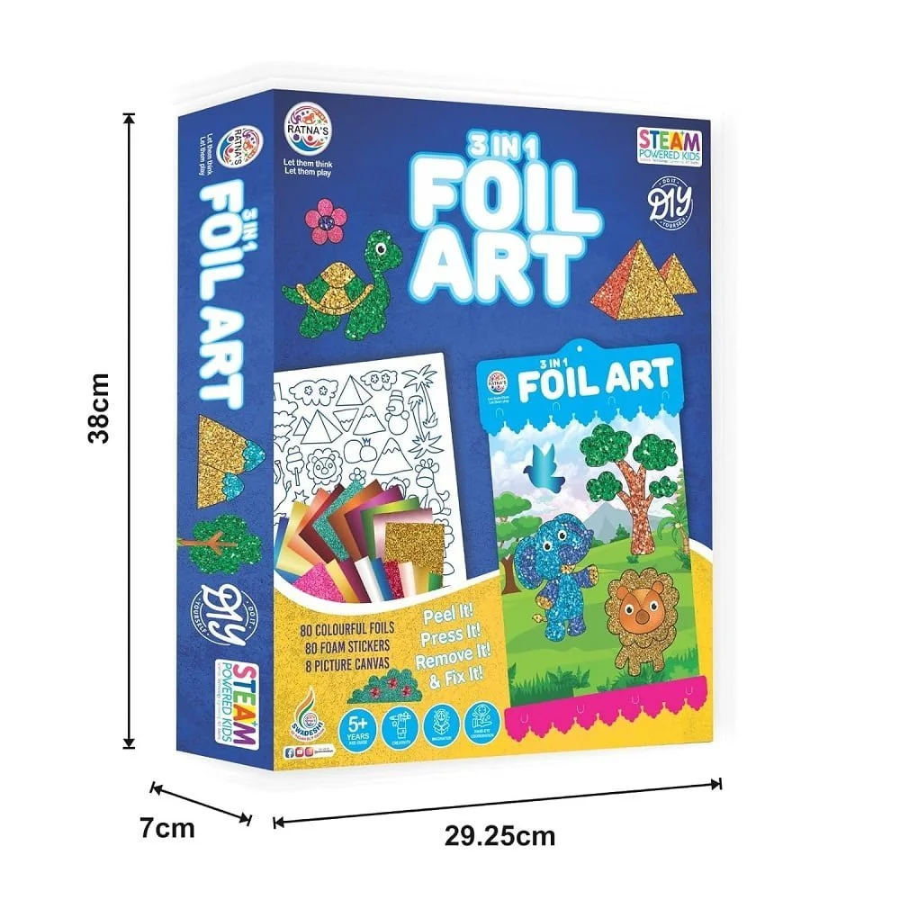 RATNA'S 3 in 1 Foil Art DIY Activity Kit - Image 5