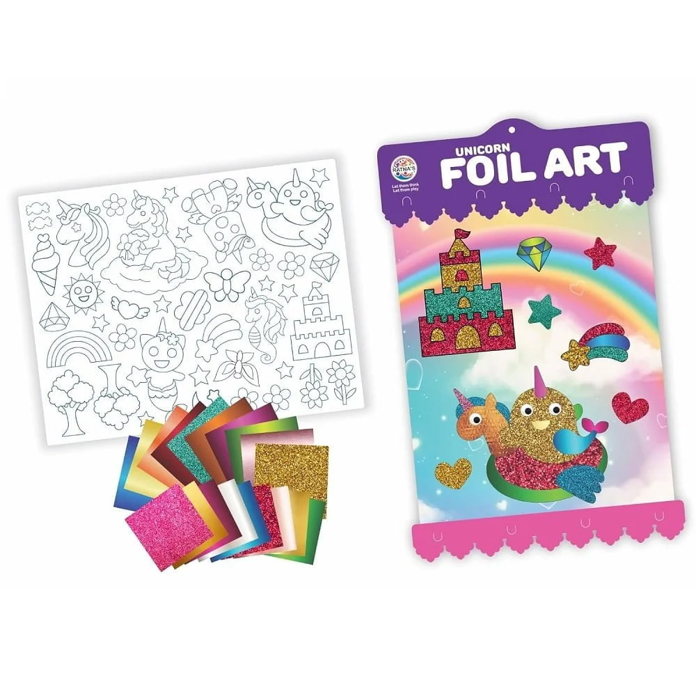RATNA's DIY Unicorn Foil Art Kit - Create Magical Foil Art (Ages 5+) - Image 2