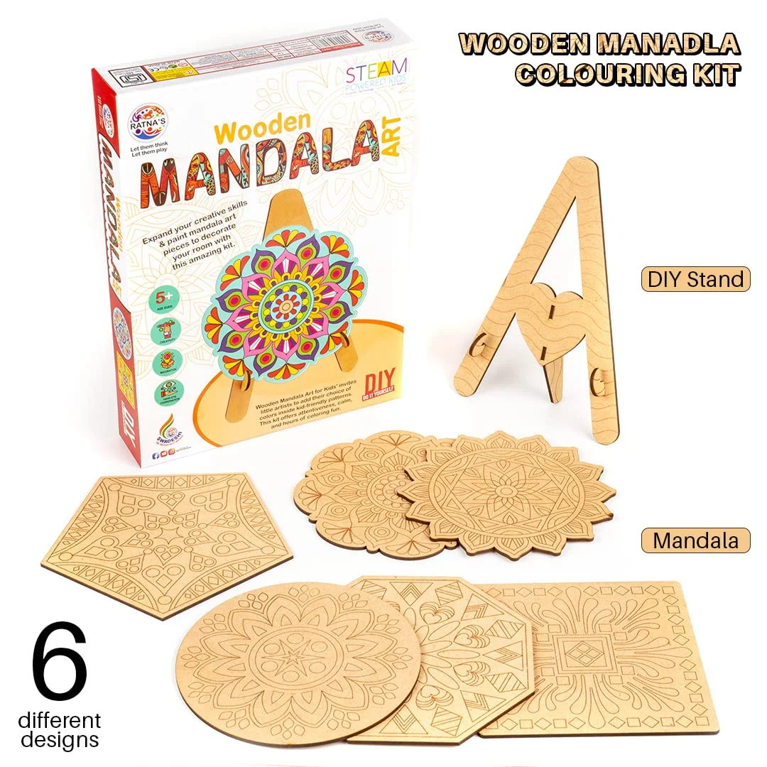 RATNA'S Wooden Mandala Art The Coloring Kit - Image 5