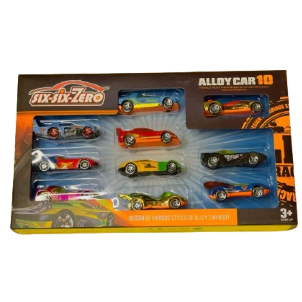 Six Six Zero Metal Diecast Racing Cars 10 Pieces Set (Multicolour) - Image 4