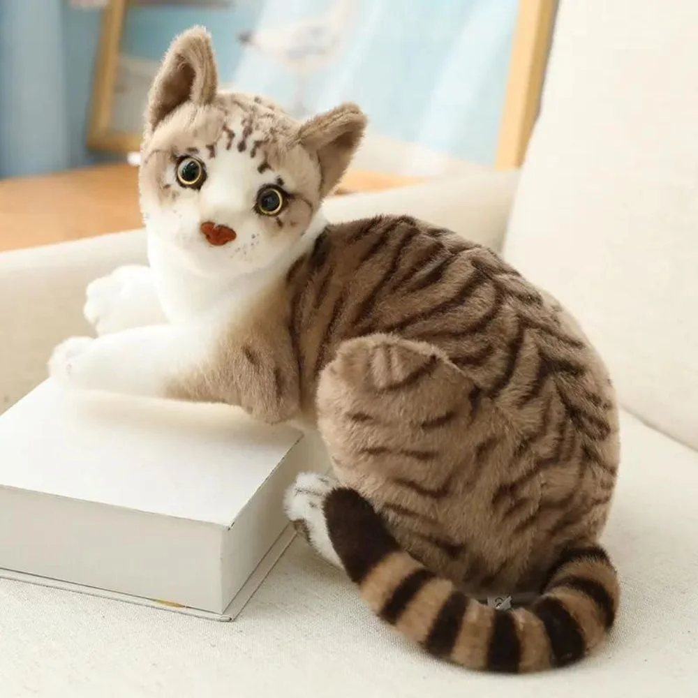 Real Lookalike Stuffed Cat Plush Toy with meow sound - Image 2