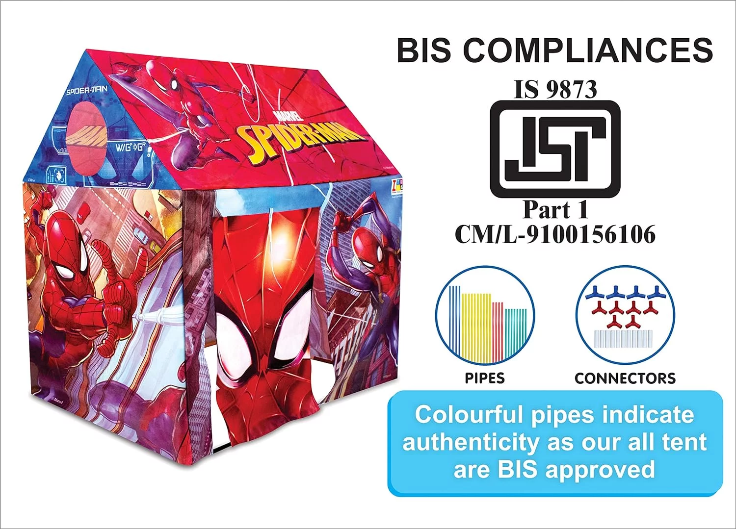 itoys Marvel Spiderman Jumbo Play Tent - Indoor & Outdoor Fun! - Image 4