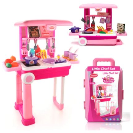Pretend Play Kitchen Set On Wheels | 23 Pieces | Shopbefikar (Girls, 3+)