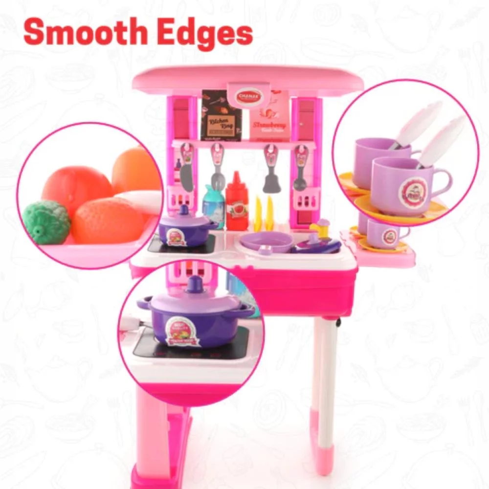 Portable Kitchen Set On Wheels | Safe & Fun Pretend Play Kitchen - Image 7