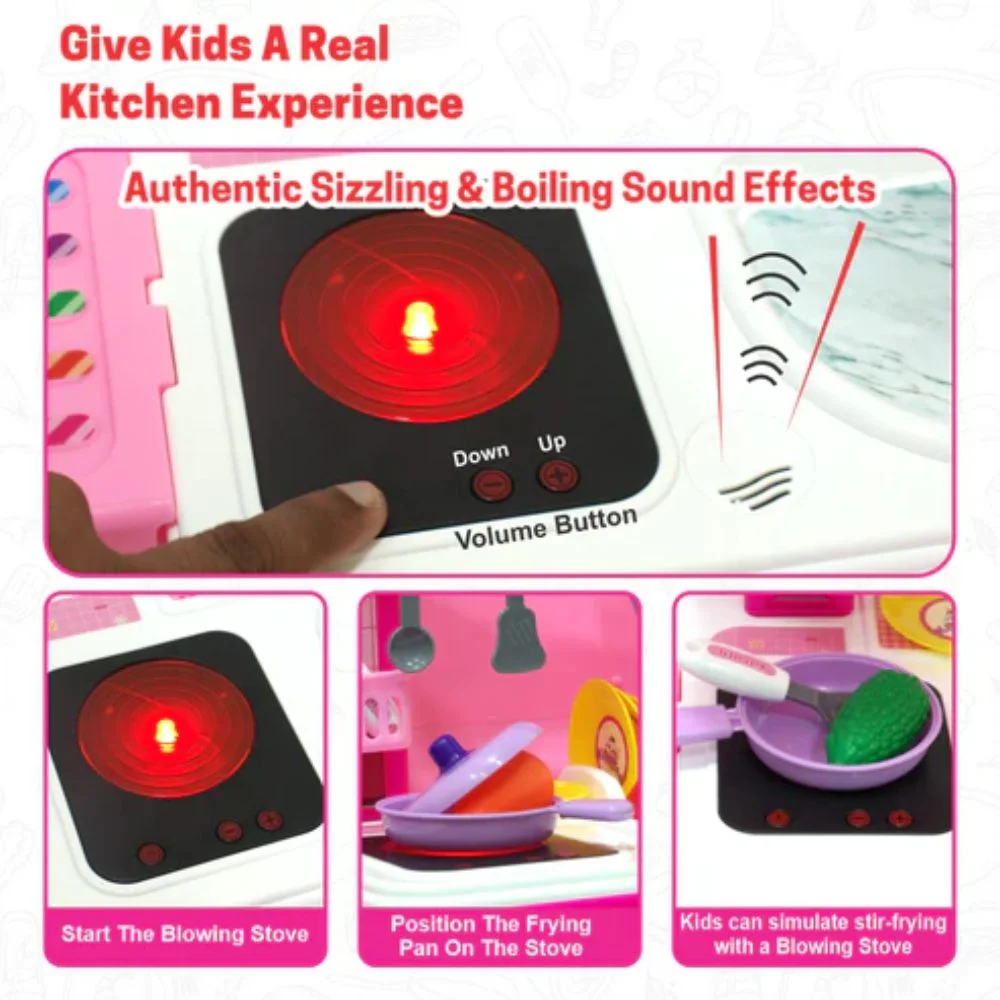 Portable Kitchen Set On Wheels | Safe & Fun Pretend Play Kitchen - Image 5