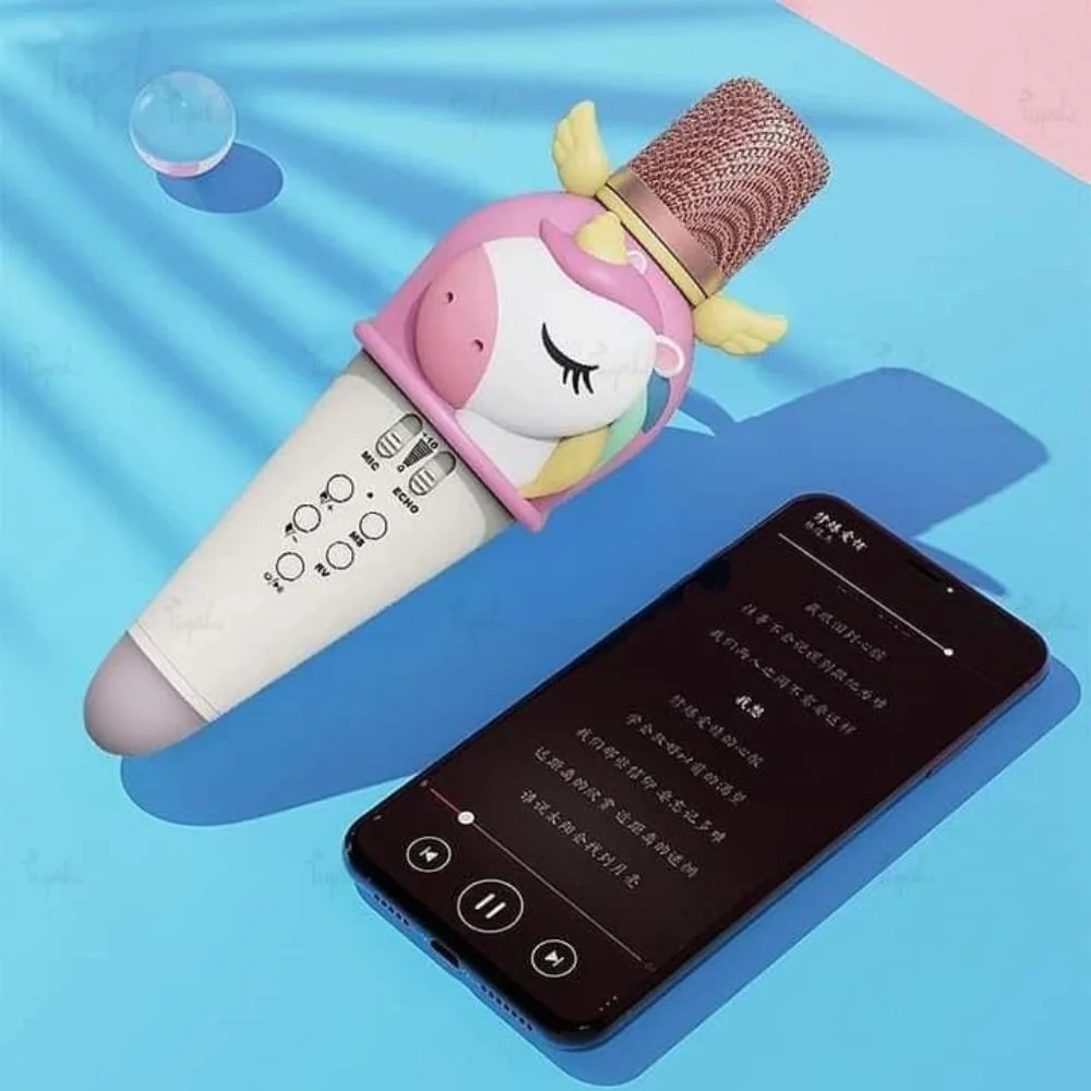 Cartoon  Microphone Machine: Bluetooth, LED Lights, Voice Effects, Kids Toy - Image 2