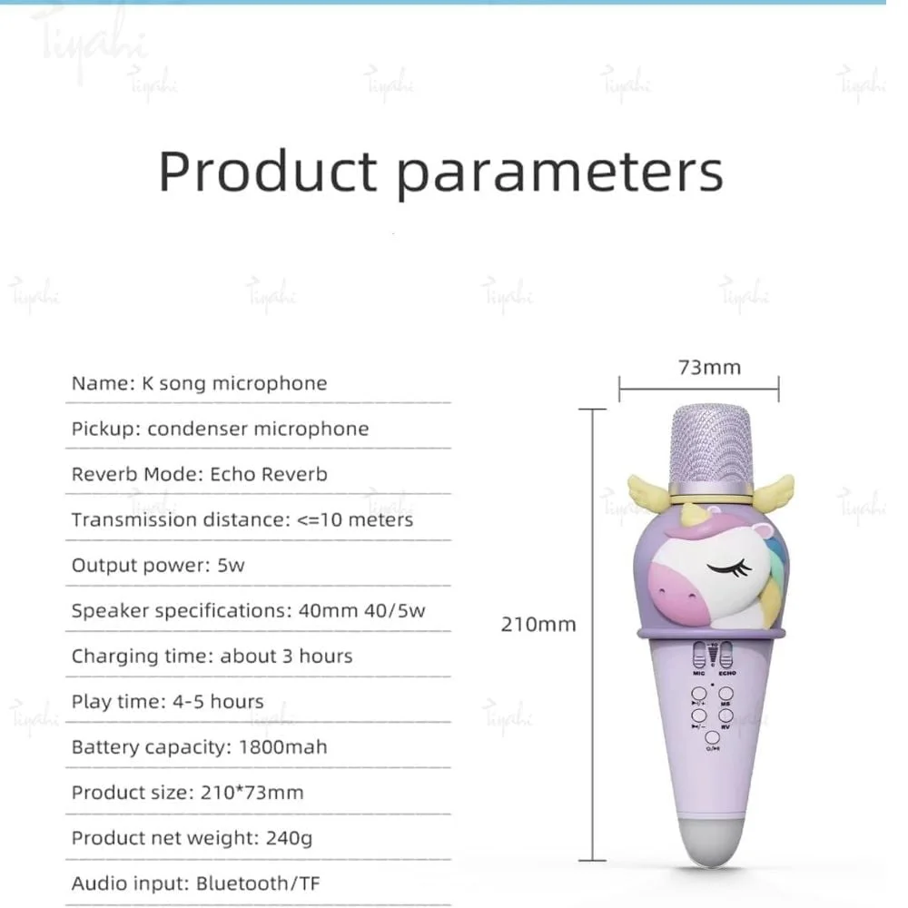 Cartoon  Microphone Machine: Bluetooth, LED Lights, Voice Effects, Kids Toy - Image 4