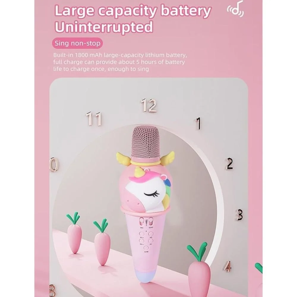 Cartoon  Microphone Machine: Bluetooth, LED Lights, Voice Effects, Kids Toy - Image 6