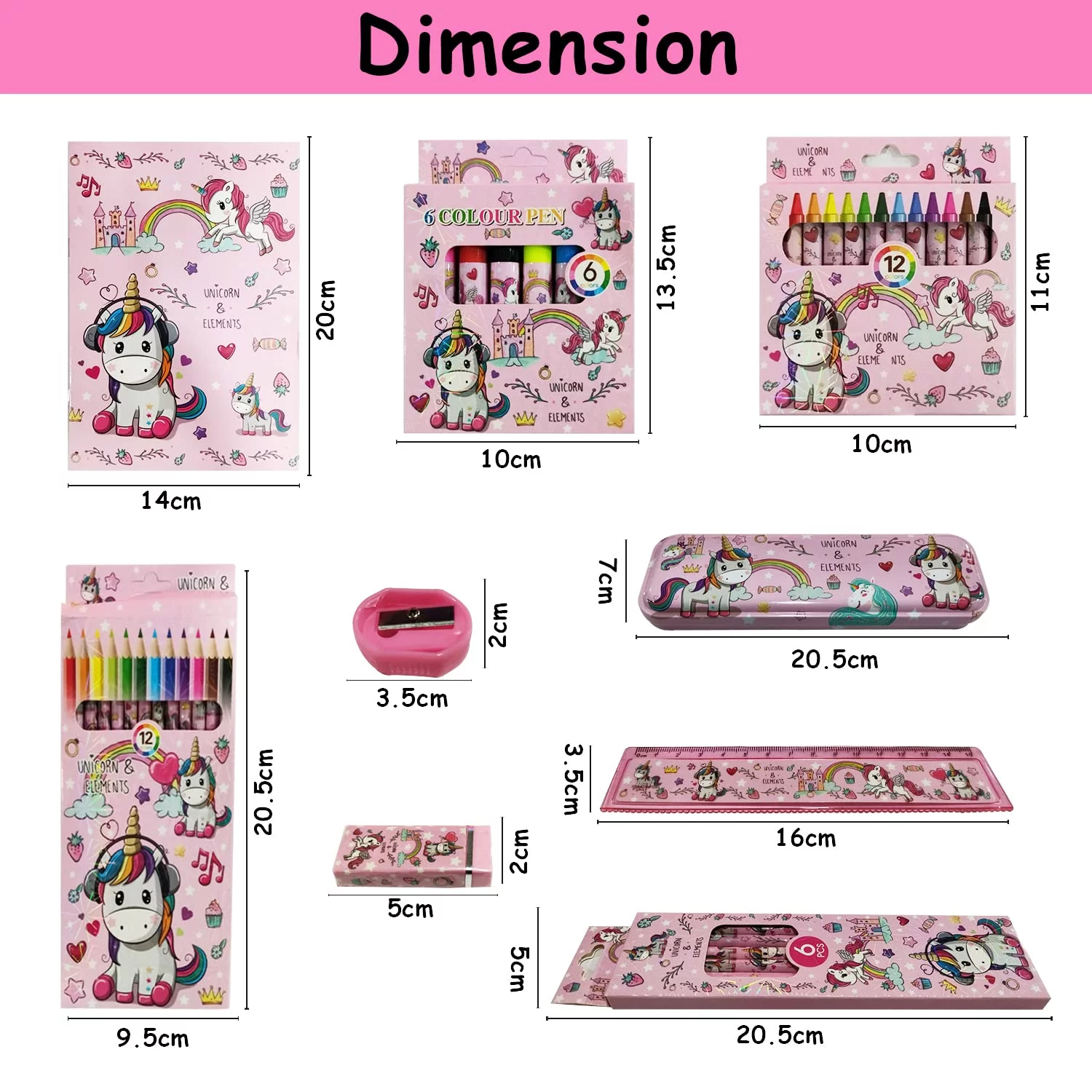 Unicorn Stationery Set (41 pcs) - School Supplies & Return Gift for Girls - Image 5