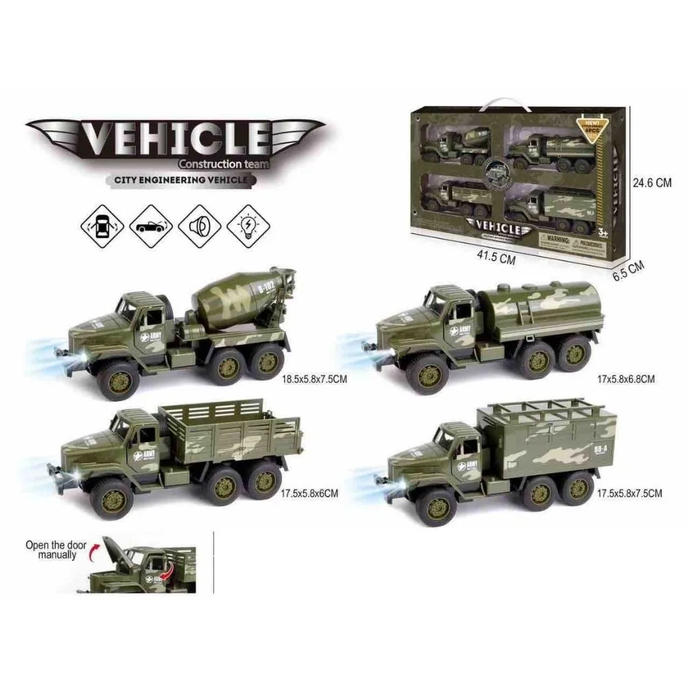 Combat Military Force Vehicle Set | Army Toy Vehicle Pack | 4 Pcs Set | Age 3+ | Imaginative Play - Image 2